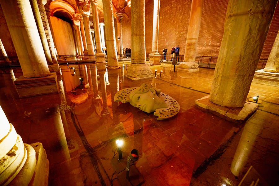 Basilica Cistern interior columns